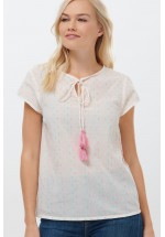 Sugarhill Boutique Magda Colour Fleck Tassel Top (White Multi)